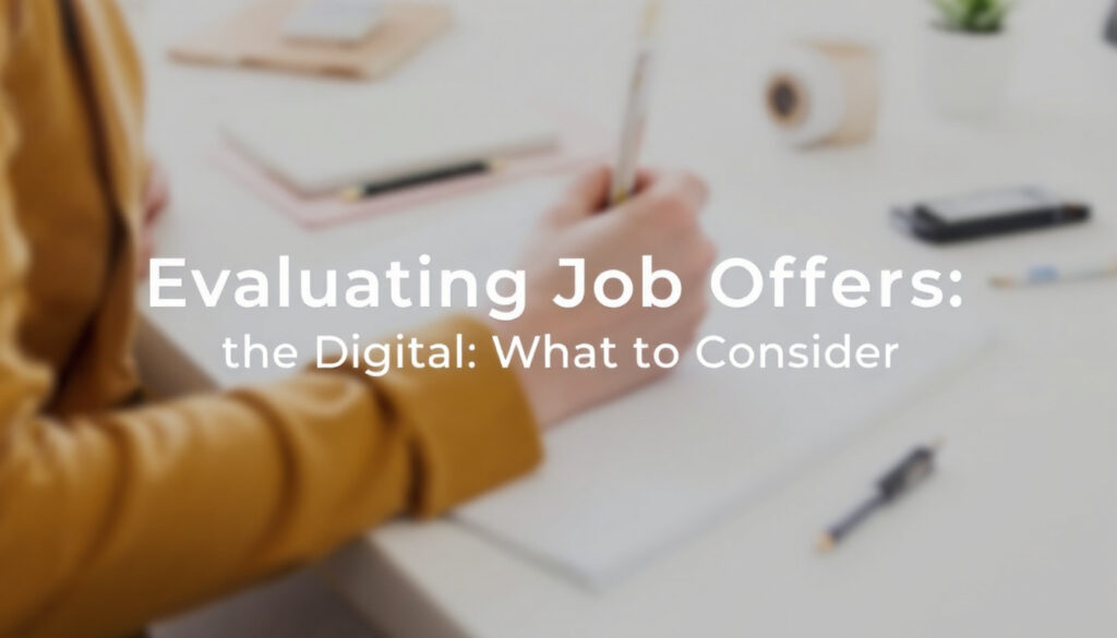 Assess the key factors when evaluating job offers in digital media.