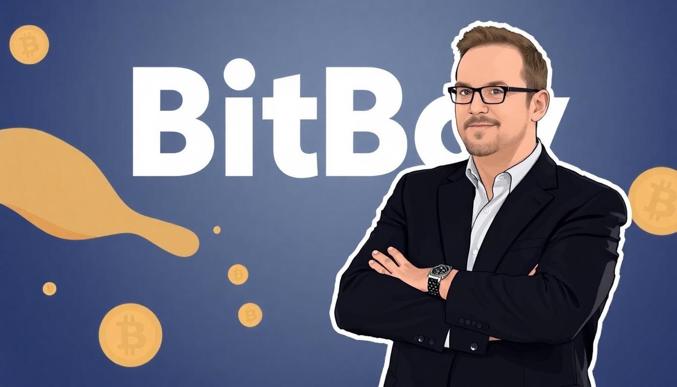 Ben Armstrong, known as BitBoy Crypto, speaking at a cryptocurrency event.