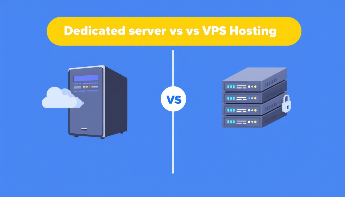 Comparison chart of dedicated server and VPS hosting features for IT and business use in 2025.